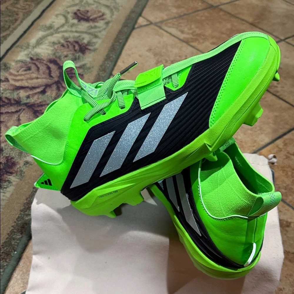 Adidas Adizero Edge+ TPU Baseball Cleats Solar Green “Limited Edition!”